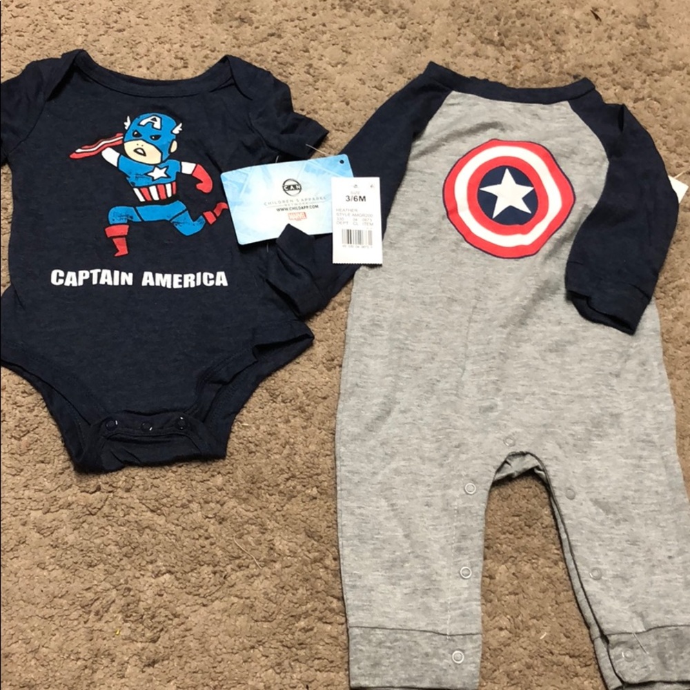 NWT Captain America onesie set
